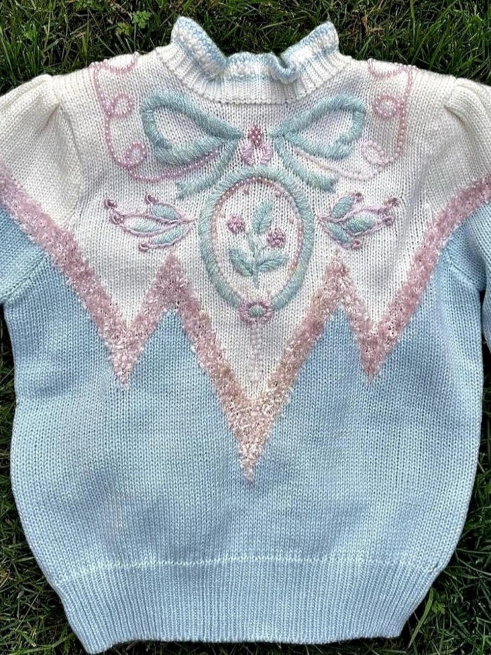 Jaclyn Smith Pastel Coquette Sweater, Medium